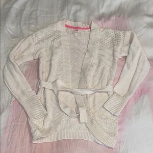 Cat & Jack Cream Girls Knitted Cardigan Used Size Large 10/12